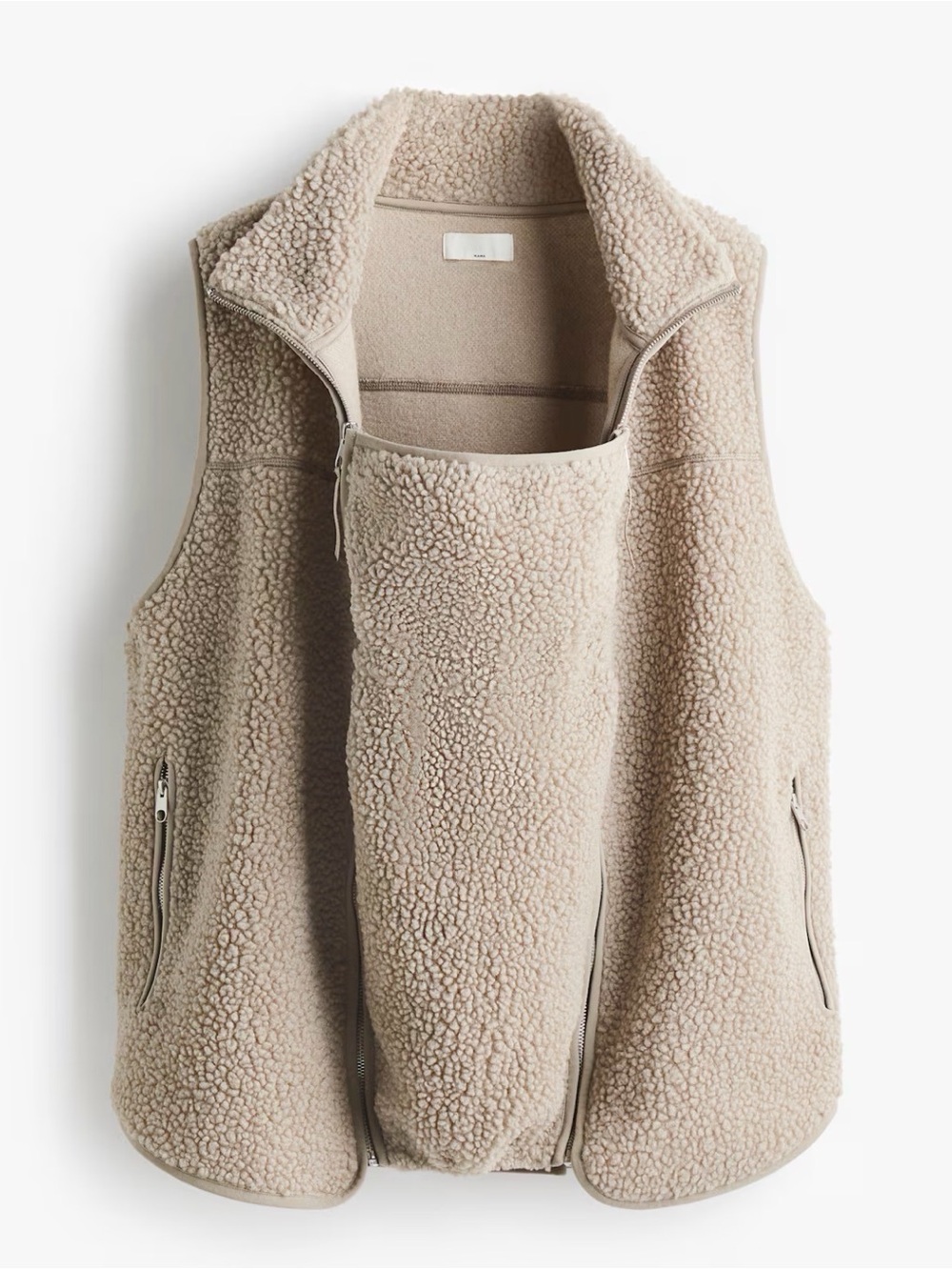 H&M Beige Sherpa Maternity/Baby Vest - M - Picture 5 of 8